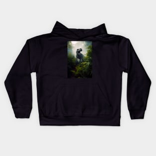 Dinosaur in a Weed Garden Kids Hoodie